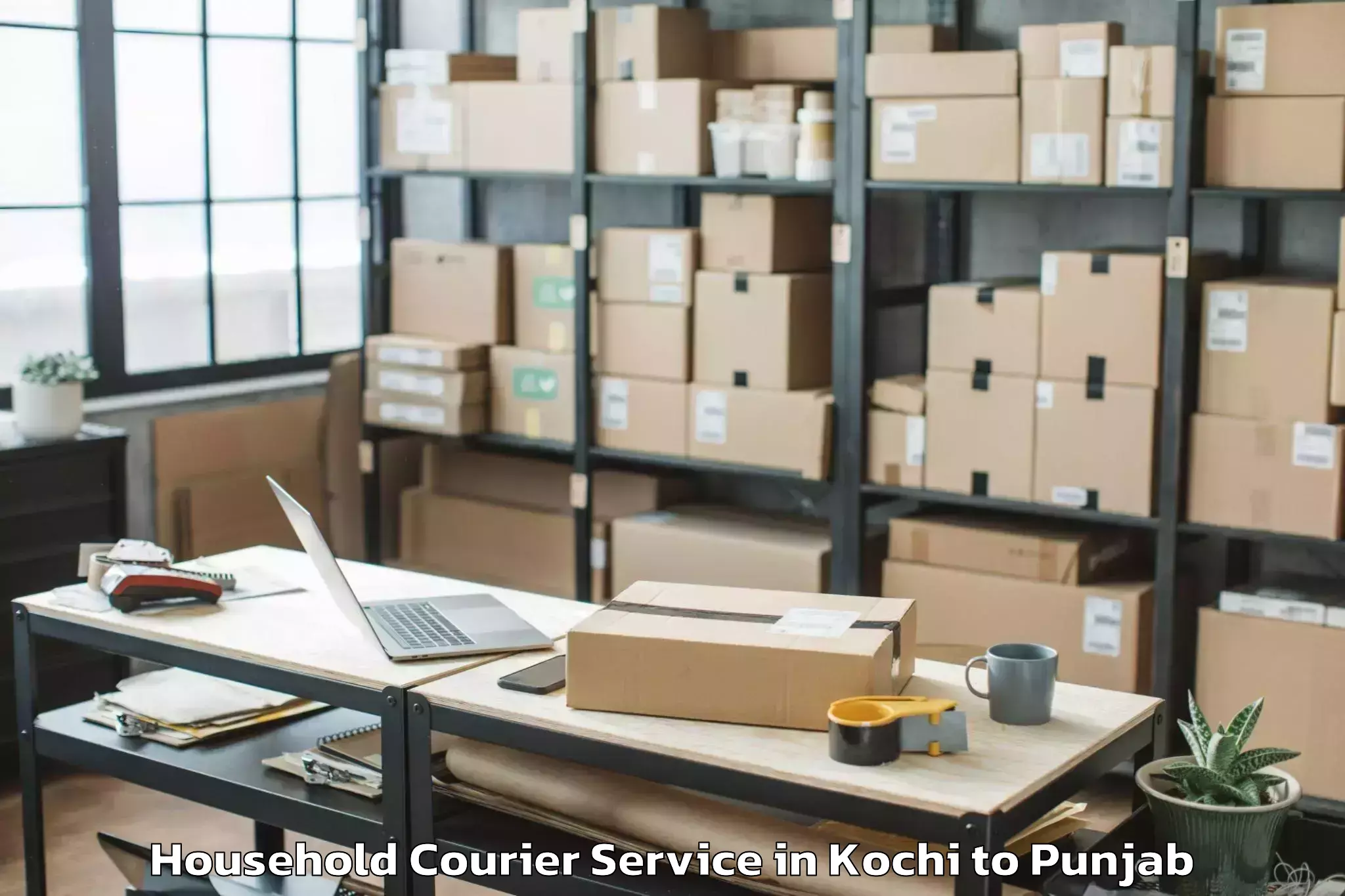 Book Kochi to Garhshankar Household Courier Online